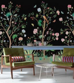 Peonies Mural by Coordonne Coal