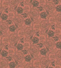 Peony Wallpaper by Farrow & Ball Red Earth / Salon Drab