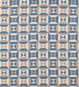 Perspectivo Fabric by Vanderhurd Azul & Beige/Moonstone