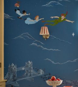 Peter Pan Mural by Sanderson Evening Blue