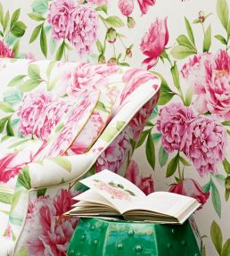 Phoebe Fabric by Zoffany Sky/Pink