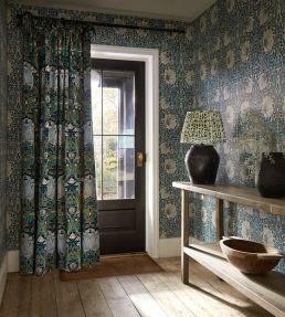 Pimpernel Wallpaper by Morris & Co Woad/Coral