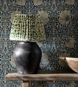 Pimpernel Wallpaper by Morris & Co Woad/Coral