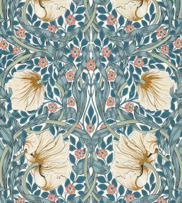 Pimpernel Wallpaper by Morris & Co Woad/Coral