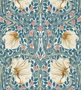 Pimpernel Wallpaper by Morris & Co Woad/Coral