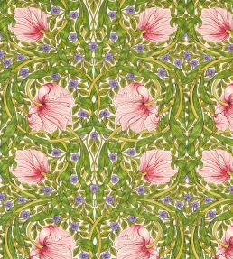 Pimpernel Fabric by Morris & Co Sap Green/Strawberry
