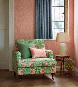 Pimpernel Fabric by Morris & Co Sap Green/Strawberry