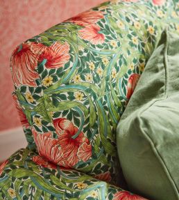 Pimpernel Fabric by Morris & Co Sap Green/Strawberry