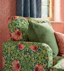 Pimpernel Fabric by Morris & Co Sap Green/Strawberry