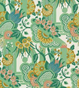 Pineapple Garden Wallpaper by 1838 Wallcoverings Verde