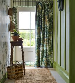Pinetum Stripe Wallpaper by Sanderson Sap Green