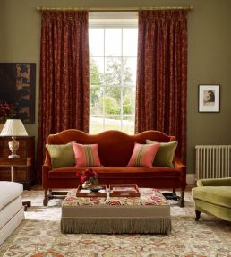 Pomegranate Brocatelle Fabric by Zoffany Cochineal