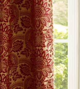 Pomegranate Brocatelle Fabric by Zoffany Pale Gold