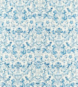 Pompadour Print Fabric by Zoffany Indigo