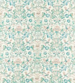 Pompadour Print Fabric by Zoffany Mineral