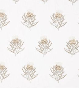 Protea Flower Fabric by Sanderson Gold