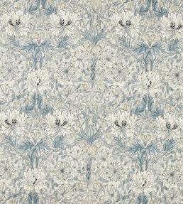 Pure Honeysuckle & Tulip Wide Width Fabric by Morris & Co Mineral Blue/Cream