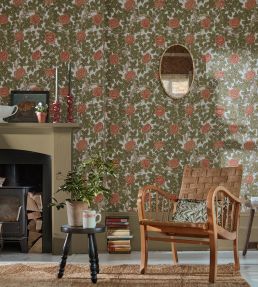 Rambling Rose Wallpaper by Morris & Co Emery Blue/Spring Thicket