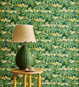 Rhododendron Wallpaper by 1838 Wallcoverings Yellow