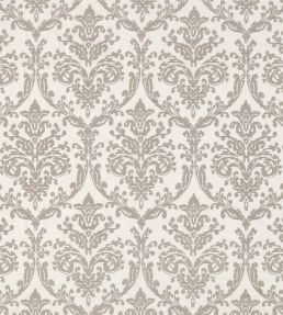 Riverside Damask Fabric by Sanderson Silver