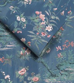 Rivington Wallpaper by Woodchip & Magnolia Blue/Blush