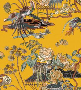 Sacred Pheasants Wallpaper by Coordonne Amber