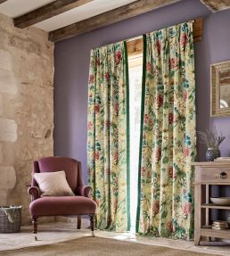 Dahlia And Rosehip Fabric by Sanderson Briarwood / Russet