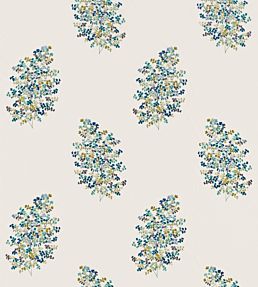 Wendell Embroidery Fabric by Sanderson Ceramic Blue