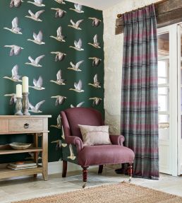Elysian Geese Wallpaper by Sanderson Blue Clay