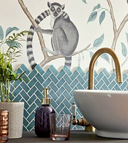 Ringtailed Lemur Wallpaper by Sanderson Teal