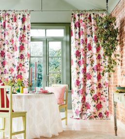 Summer Peony Fabric by Sanderson Newby Green