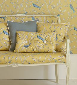 Finches Fabric by Sanderson Yellow