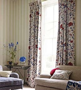 Sissinghurst Fabric by Sanderson Indigo/Ruby