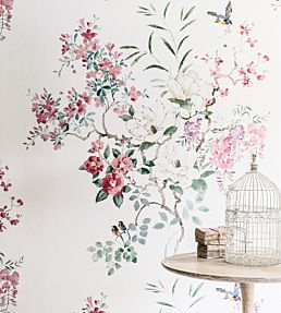 Magnolia & Blossom Panel B Mural by Sanderson Multi
