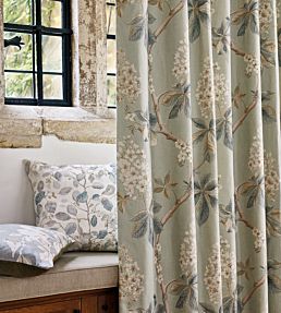 Chestnut Tree Fabric by Sanderson Grey Blue/Sage