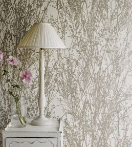 Meadow Canvas Wallpaper by Sanderson White/Parchment