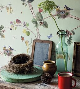 Woodland Chorus Wallpaper by Sanderson Sky Blue/Multi