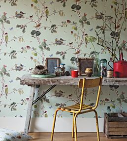 Woodland Chorus Wallpaper by Sanderson Sky Blue/Multi