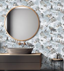 Sea Life Wallpaper by Brand McKenzie Aqua & Sand