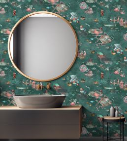 Sea Life Wallpaper by Brand McKenzie Teal & Orange