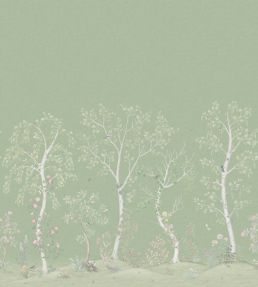 Seasonal Woods Silk Mural by Cole & Son Jade Silk