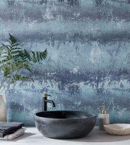 Serenity Wallpaper by 1838 Wallcoverings Indigo
