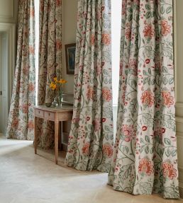 Shalimar Fabric by James Hare Red/Green