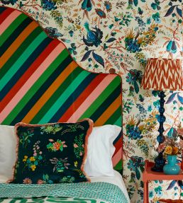 Sherbet Stripe Fabric by Harlequin Emerald/Amber/Rose