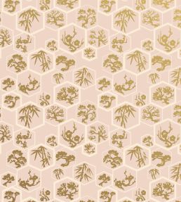 Shouchikubai Wallpaper by Farrow & Ball Pink Ground / Tallow