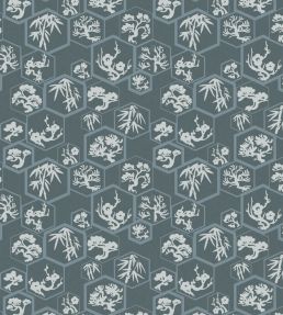 Shouchikubai Wallpaper by Farrow & Ball Inchyra Blue / Selvedge / Skylight