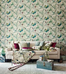 Simi Wallpaper by Sanderson Grey Pearl