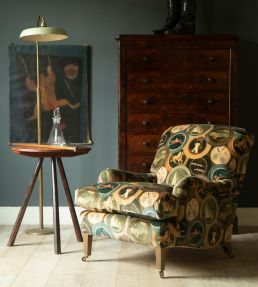 Sporting Life Velvet Fabric by Mulberry Home Woodsmoke