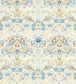 Strawberry Thief Wallpaper by Clarke & Clarke Linen/Plum
