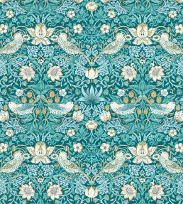 Strawberry Thief Wallpaper by Clarke & Clarke Teal